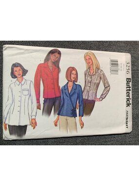 Butterick 3256 Misses' Shirt Sewing Pattern Size 8-10-12 Fast & Easy Uncut 2000s